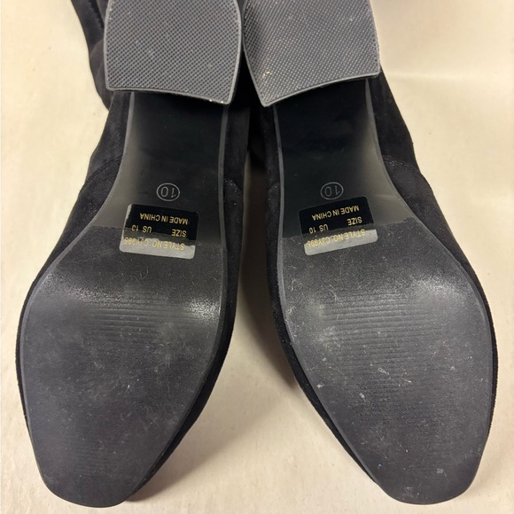 Vepose Black Over the Knee Boots with Block Heel Size 10 - Picture 5 of 6